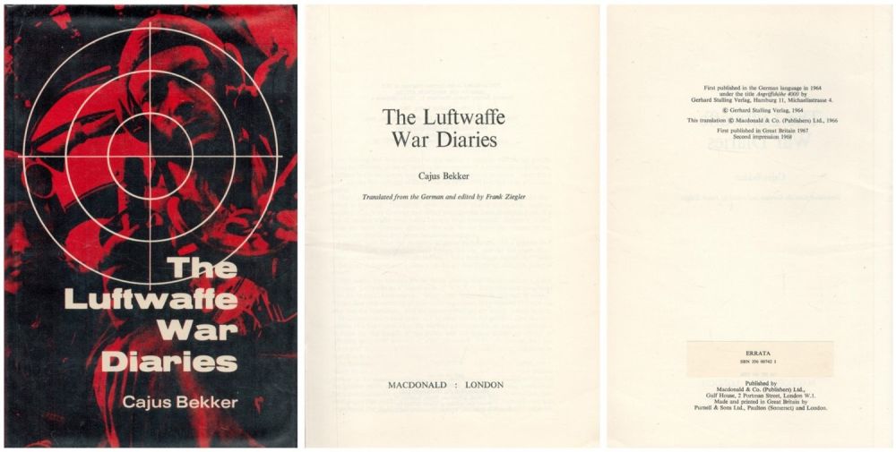 Lot 451: The Luftwaffe War Diaries by Cajus Bekker Translated...