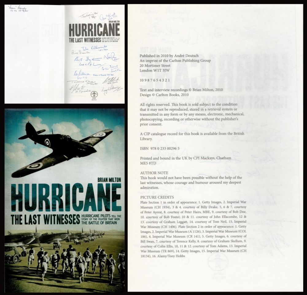 Lot 527: WWII Multi Signed Book Hurricane The Last Witnesses...