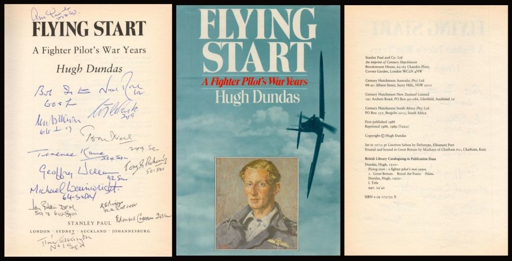 Lot 531: WWII Multi Signed Book Flying Start A Fighter...