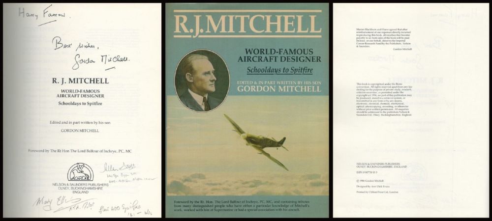 Lot 536: WW2 3 Signed RJ Mitchell 1st Ed Hardback...