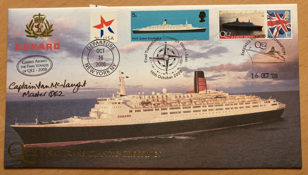 Lot 311: QE2 Captain Ian McNaught signed 2008 Internetstamps Final...