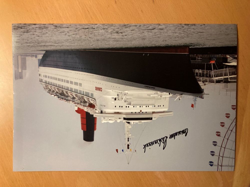 Lot 312: QE2 Captain Warwick signed 12 x 8 inch...