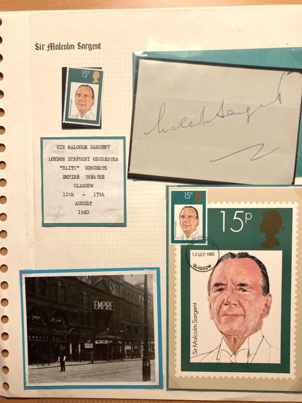 Lot 323: Sir Malcolm Sargent autograph album page set on...