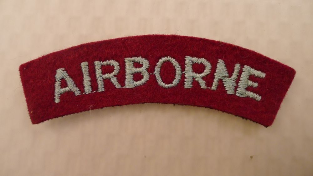 Lot 357: WW2 An original British Airborne Forces embroidered cloth...