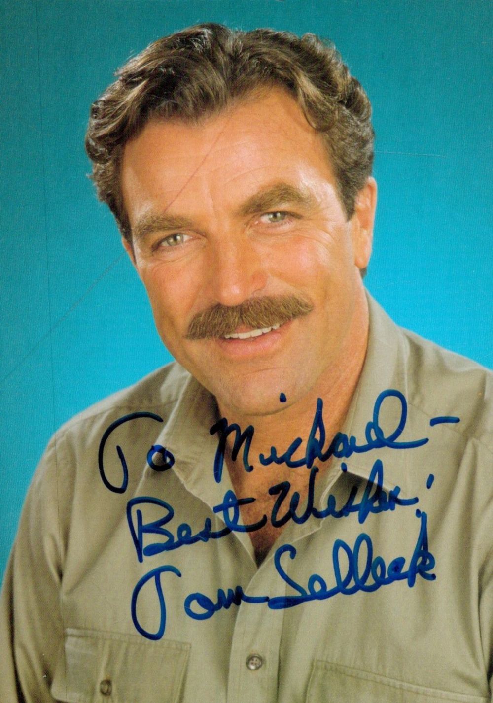 Lot 400: Tom Selleck American Actor Signed Inscribed Photo. Good...