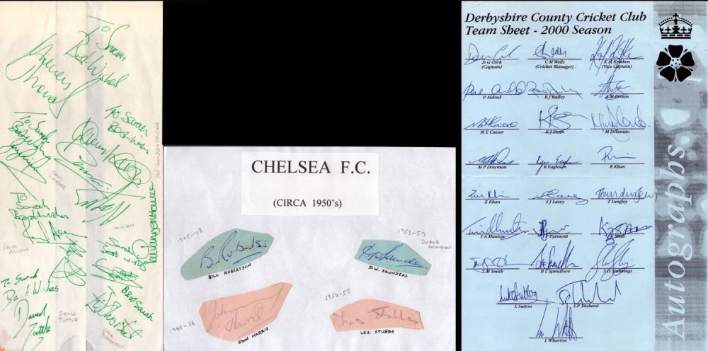 Lot 59: Sport collection 3 multi signed sheets Football and...