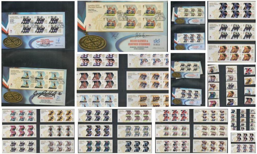 Lot 69: London 2012 Gold Medal Winners Stamp Collection housed...