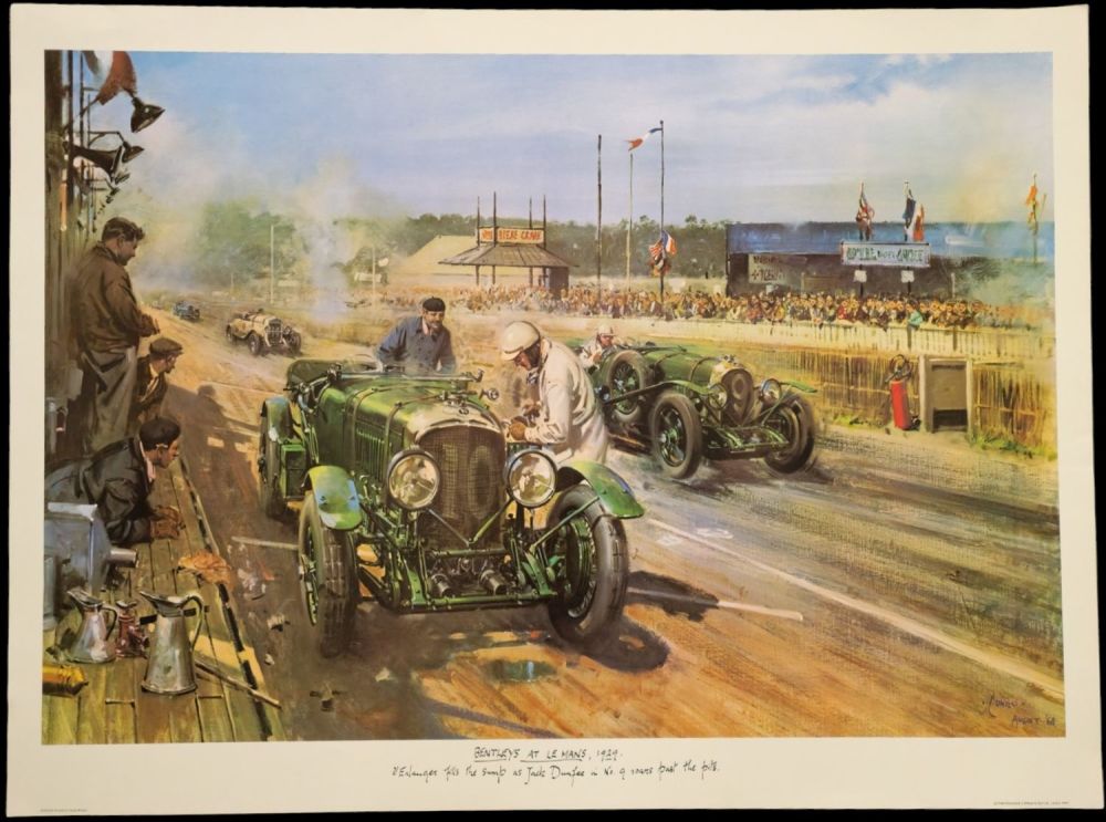 Lot 80: Bentley at Le Mans 1929 by Terence Cuneo...