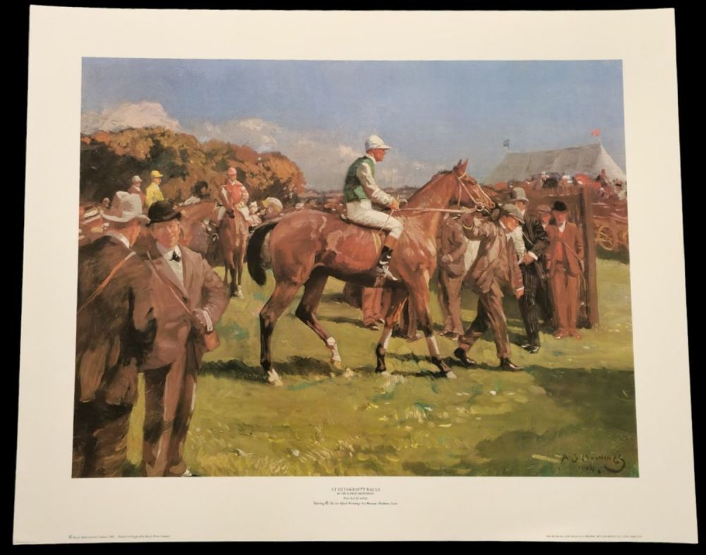Lot 84: At Hethersett Races by Sir Alfred Munnings 28x23...
