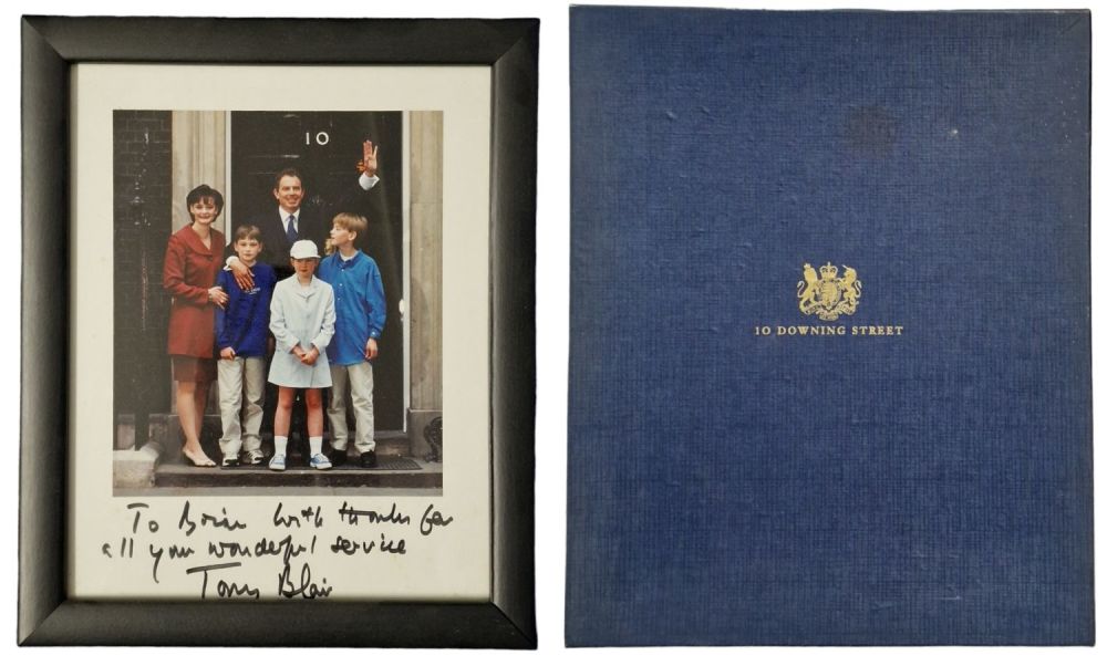 Lot 134: Tony Blair rare hand signed frame prime ministerial...