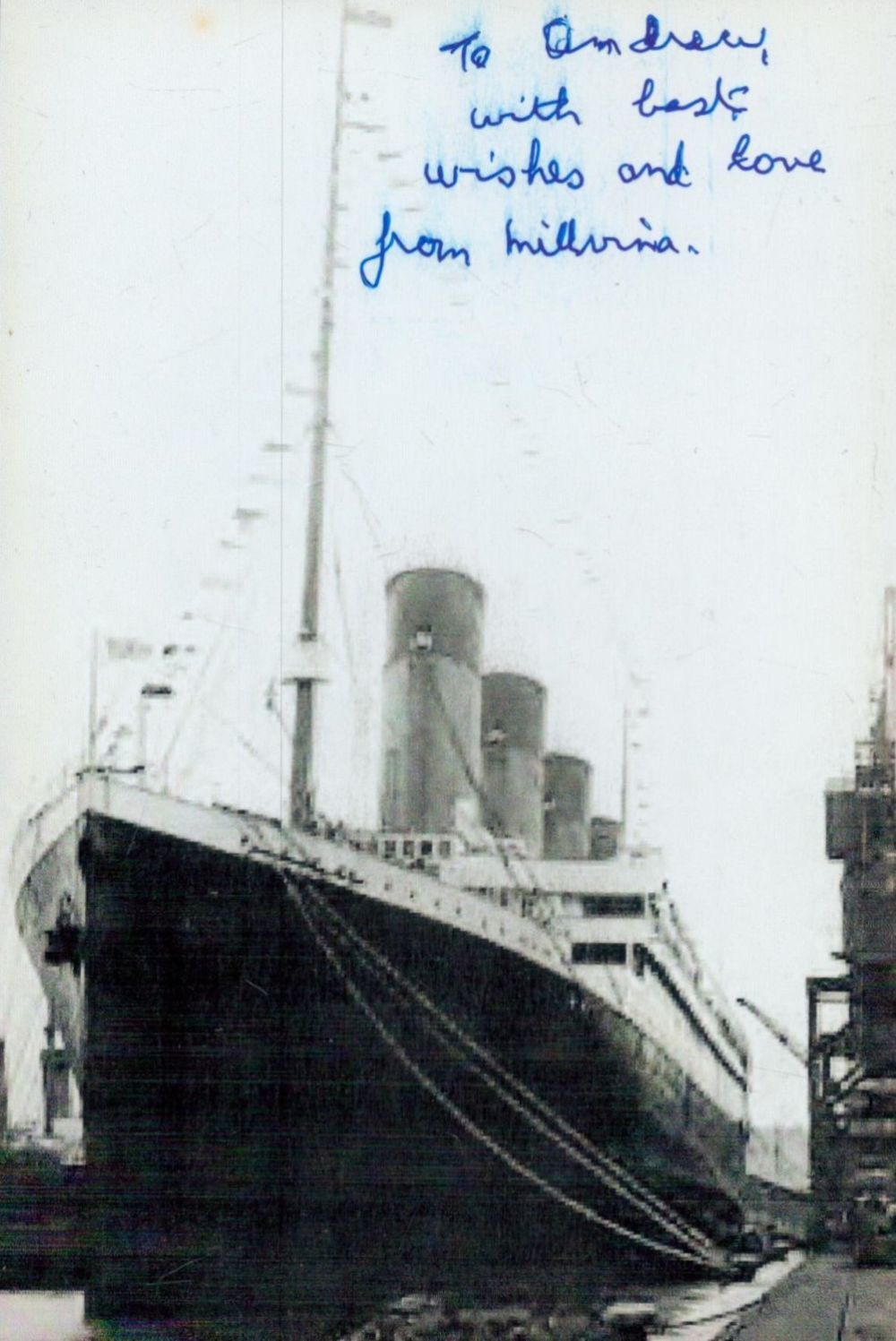Lot 140: Millvina Dean titanic survivor signed 6x4 black and...