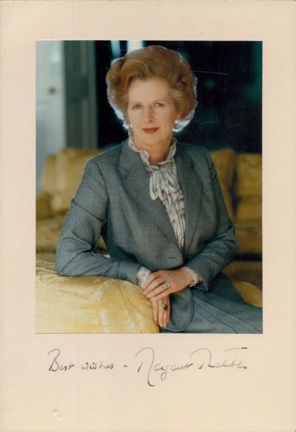 Lot 148: Margaret Thatcher signed colour photo 10x7 mounted piece....