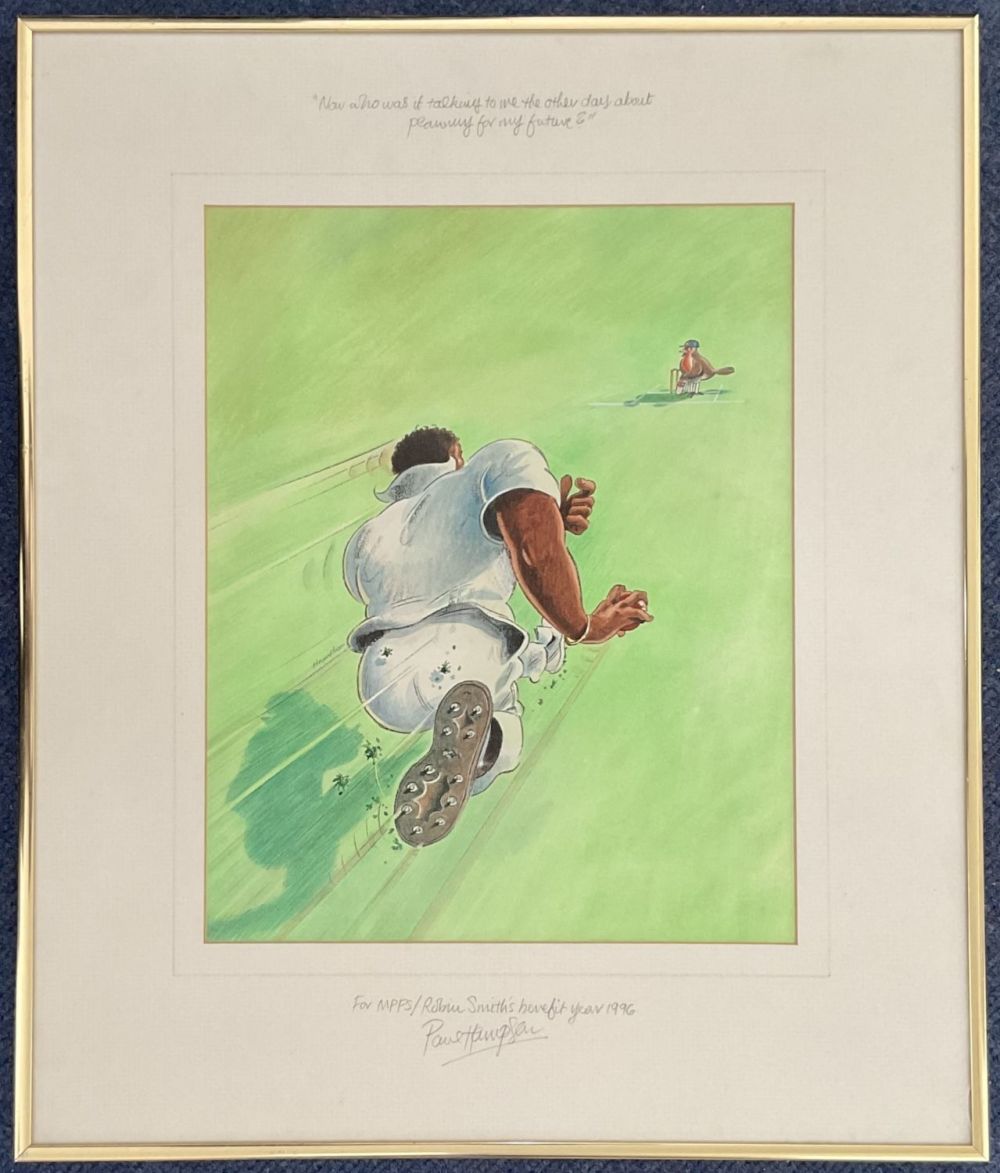 Lot 156: Cricket Robin Smith signed limited edition colour print...