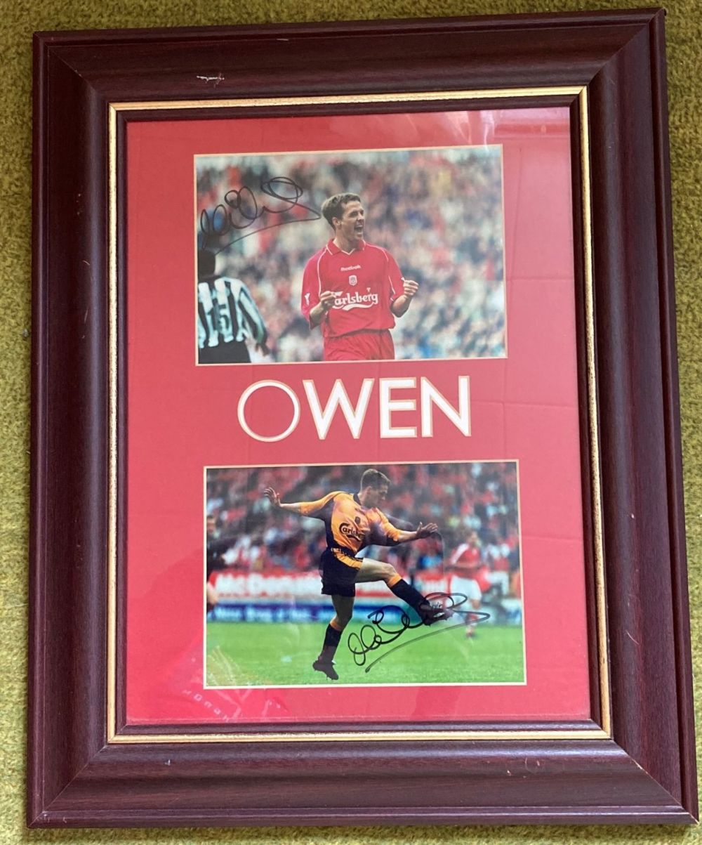 Lot 165: Football Michael Owen signed autograph display. Two colour...