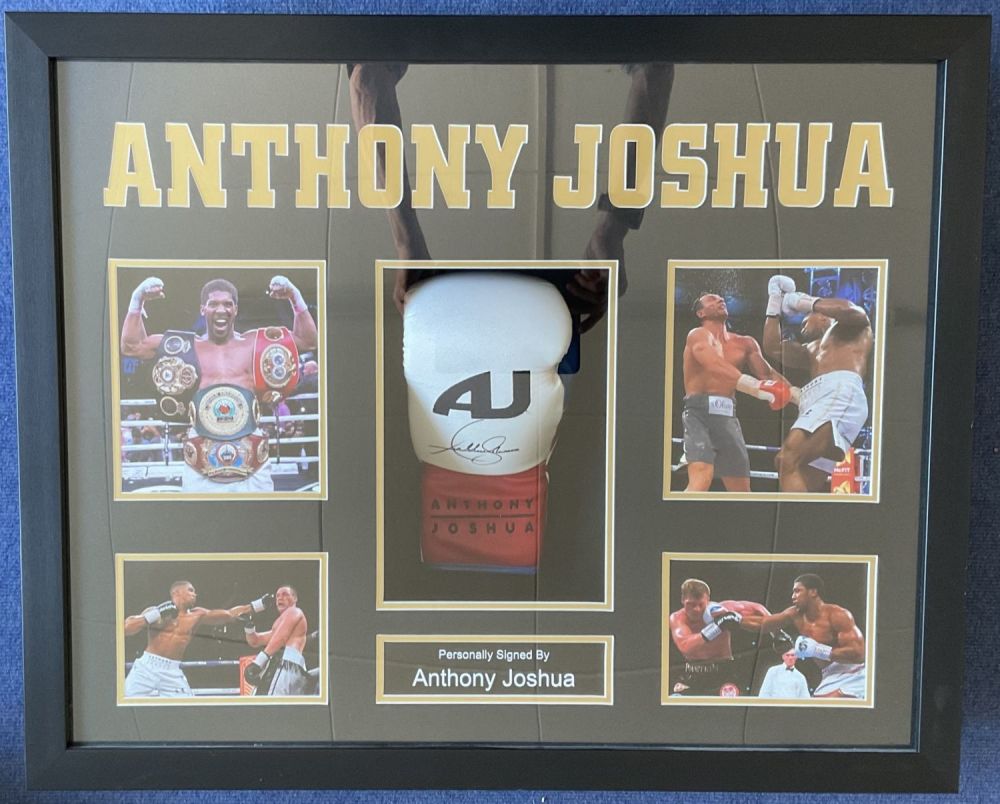 Lot 171: Boxing Anthony Joshua signed 27x32 inch boxing glove...