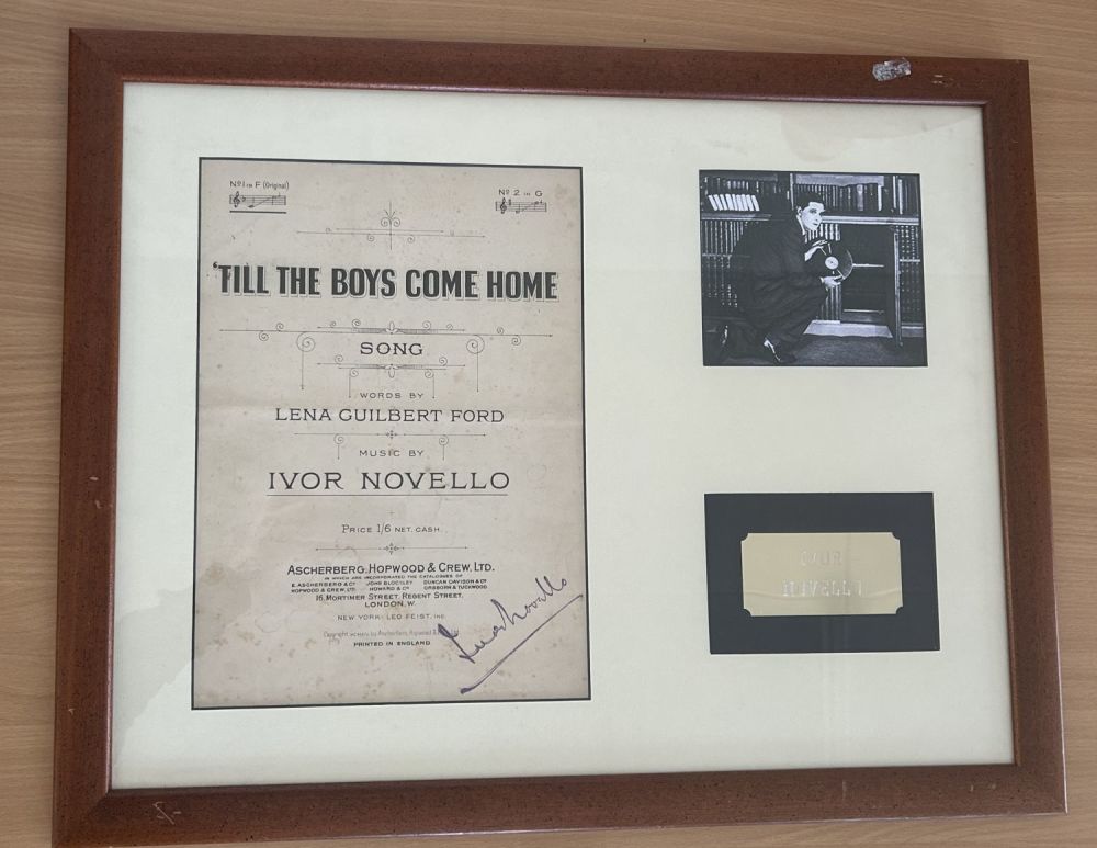 Lot 184: Ivor Novello 23x19 in overall mounted and framed...