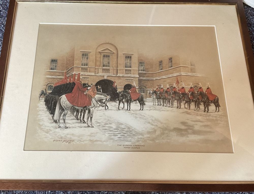 Lot 186: Military. Christine Bousfield colour print titled The Queens...