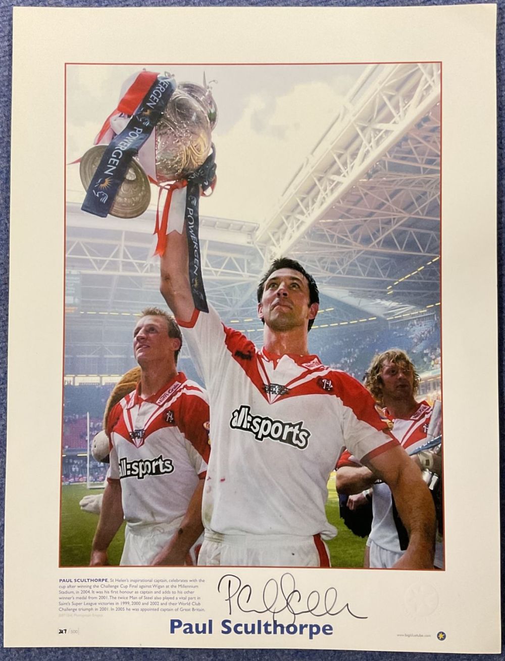 Lot 219: Paul Sculthorpe signed 18x14 inch limited edition no...