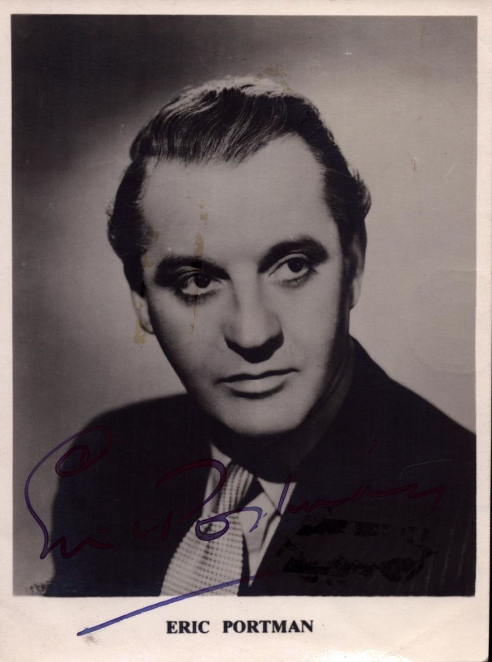 Lot 348: Eric Portman signed 5x4inch black and white photo....
