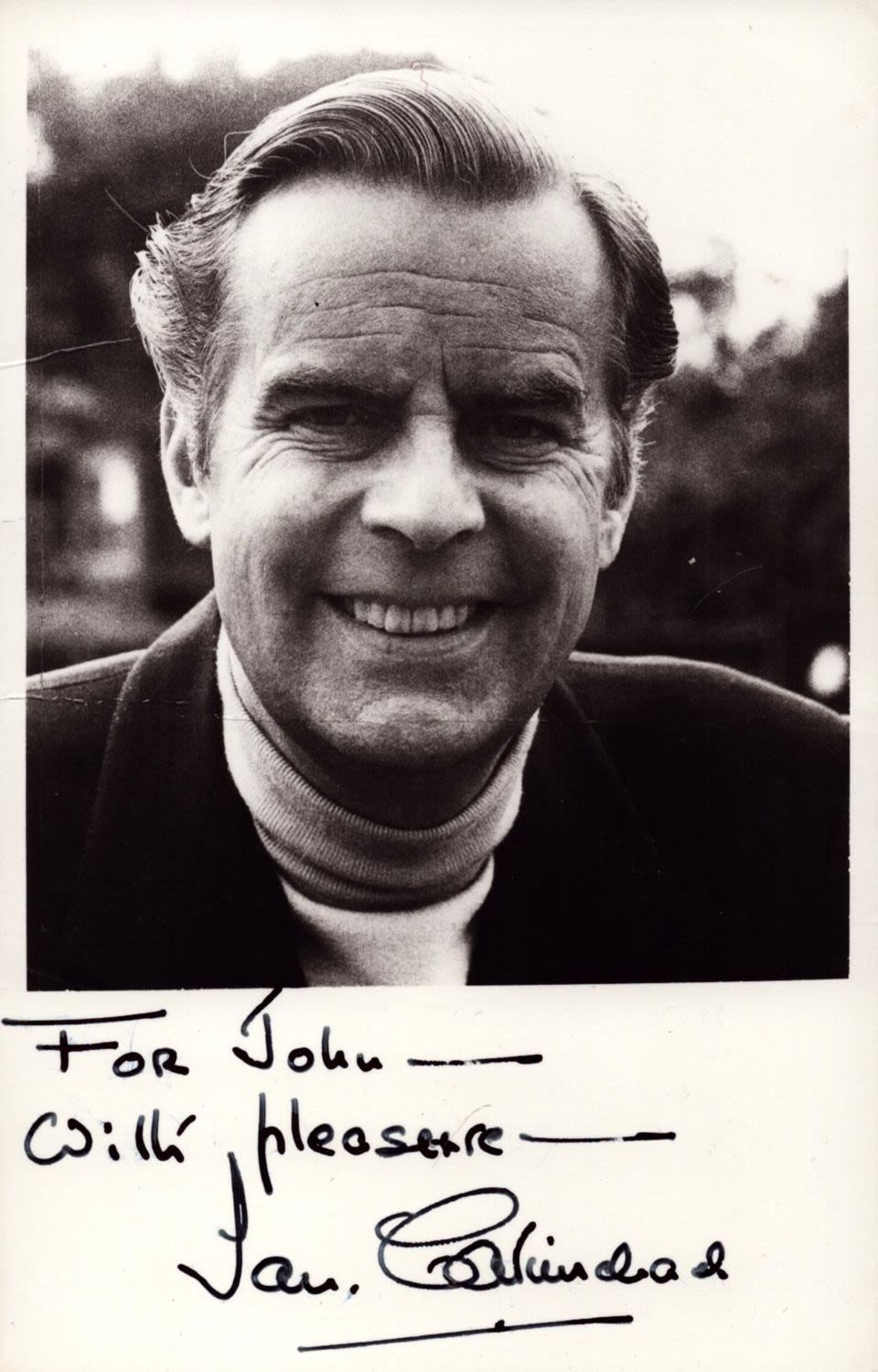 Lot 375: Ian Carmichael signed 6x4inch black and white photo....