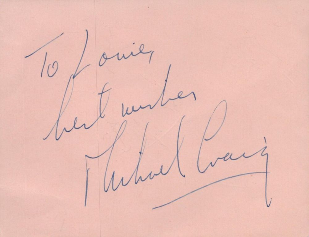 Lot 382: Michael Craig and Bruce Forsyth signed album page....