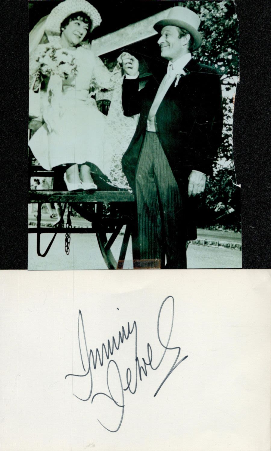 Lot 383: Jimmy Jewel signed album page with Hylda photo....
