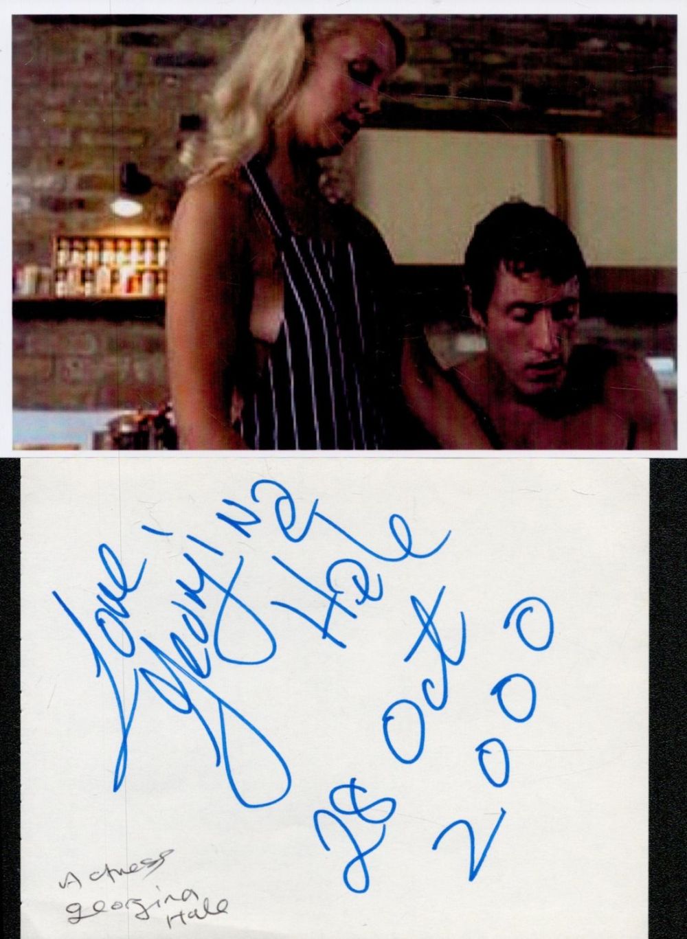 Lot 384: Georgina Hale signed album page with unsigned photo....