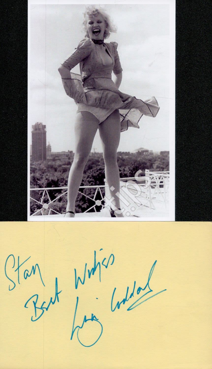 Lot 385: Liza Goddard signed album page with unsigned photo....