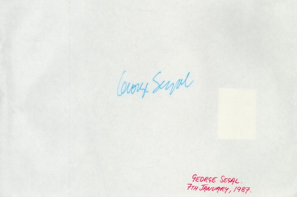 Lot 421: George Segal signed A4 page. Good condition. All...