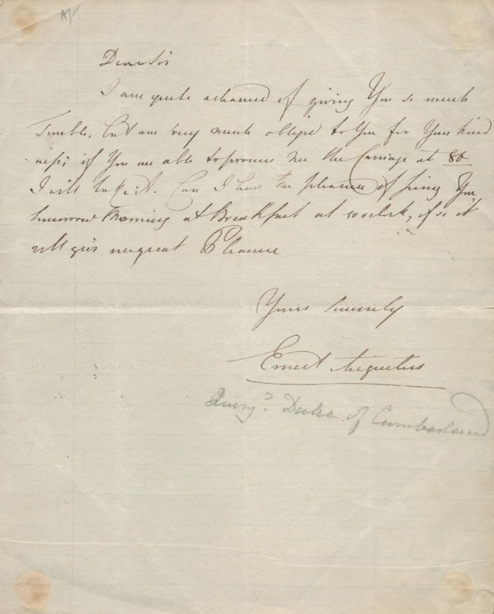 Lot 510: King Ernest Augustus' son of George III vintage...