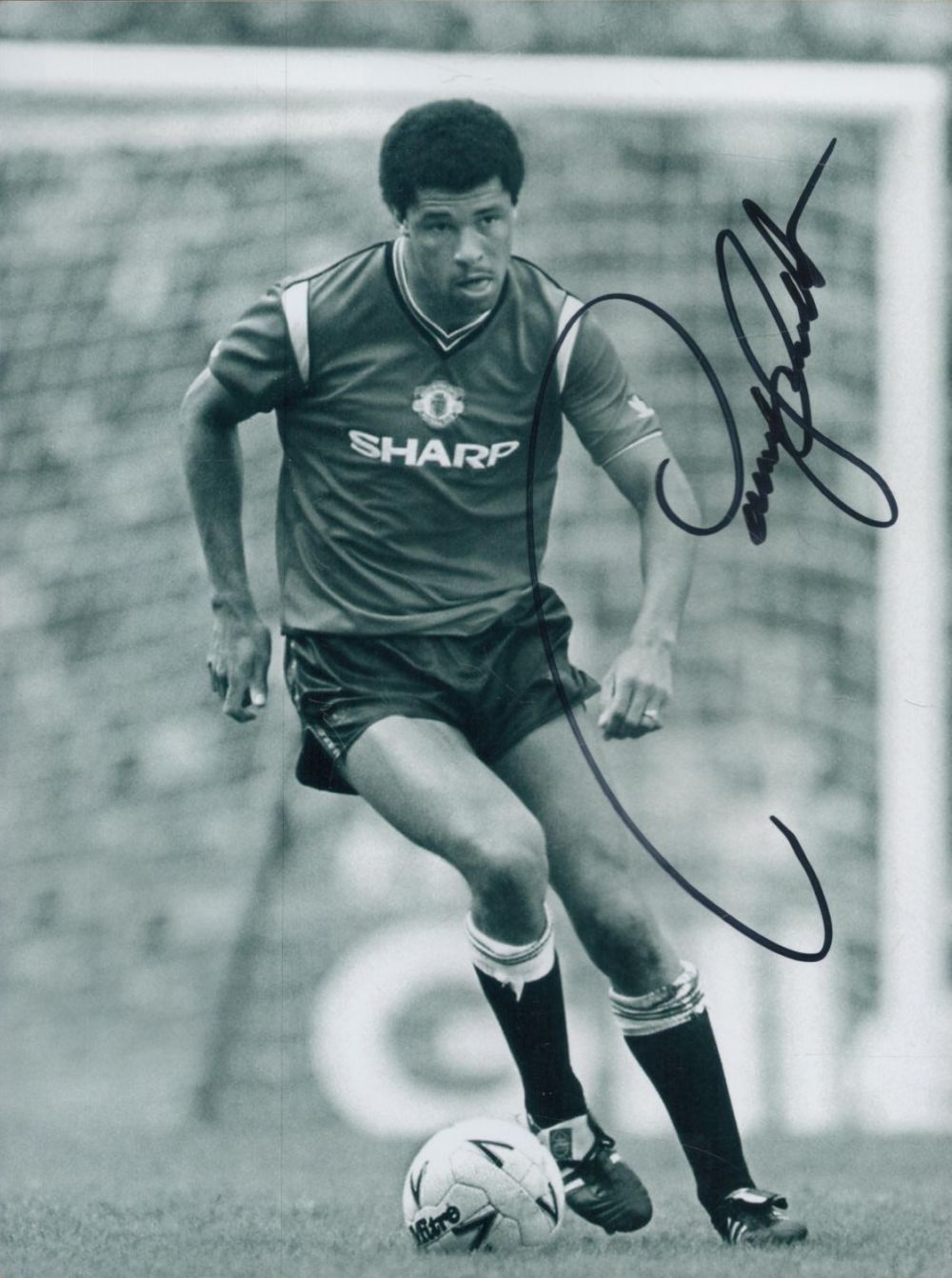 Lot 523: Paul McGrath signed Manchester United 8x6 inch black...