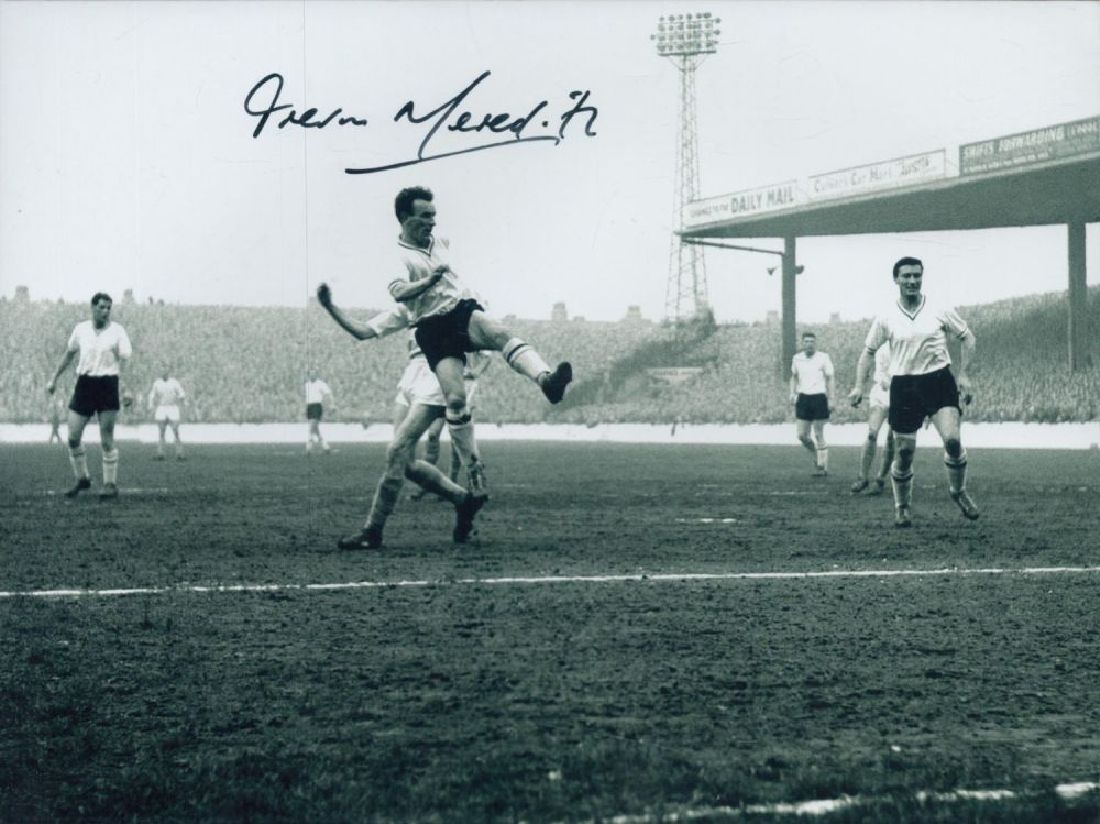 Lot 535: Trevor Meredith signed Burnley 8x6 inch black and...