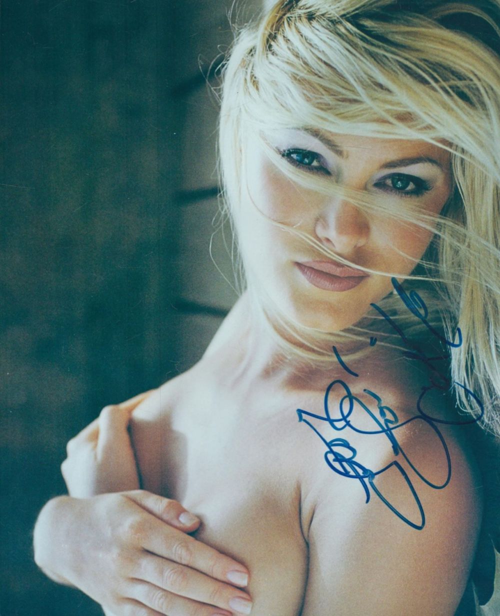 Lot 558: Caprice signed 10x8 inch colour photo. Good condition....