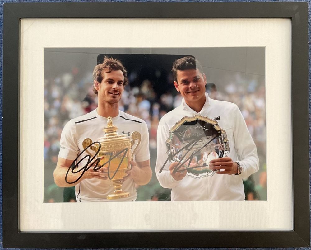 Lot 596: Tennis. Andy Murray and Milos Raonic Signed Colour...