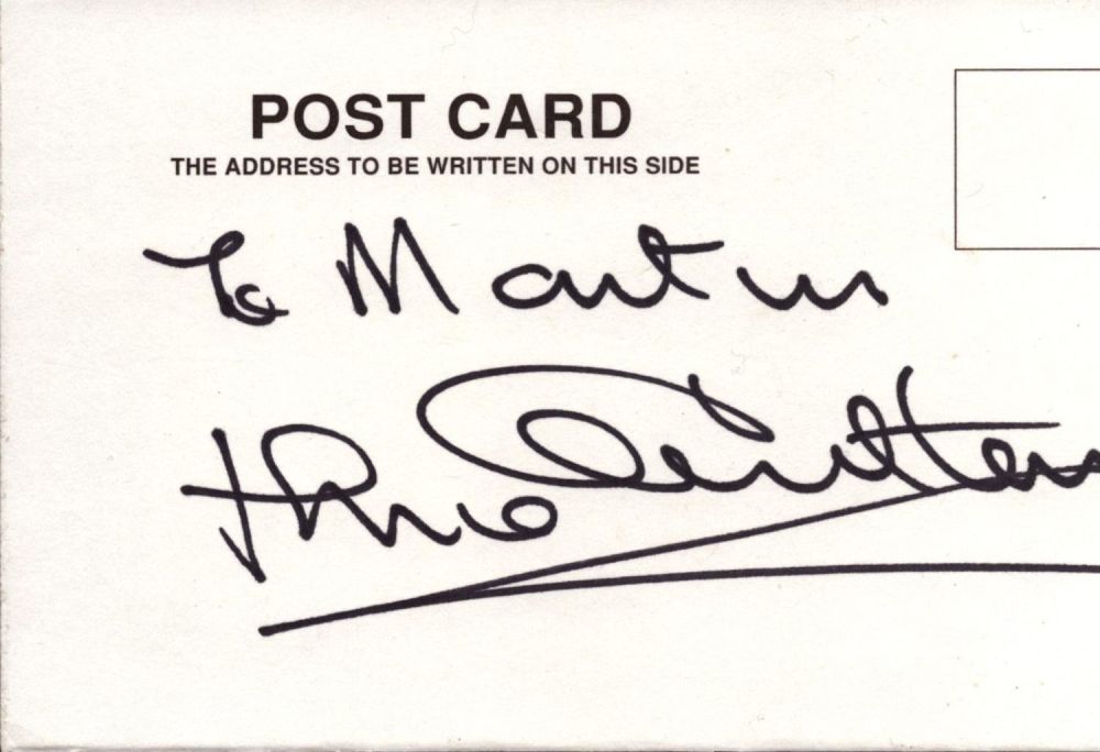 Lot 690: Jack Charlton signed 6x4 inch white card. Good...