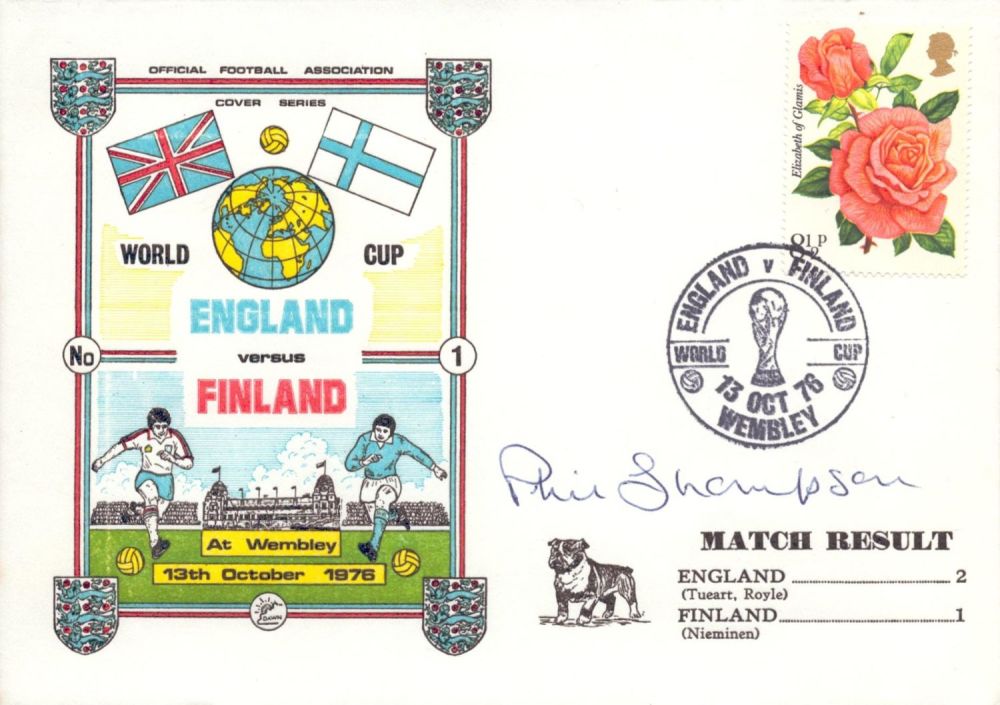 Lot 214: Phil Thompson signed England Vs Finland 13th October...