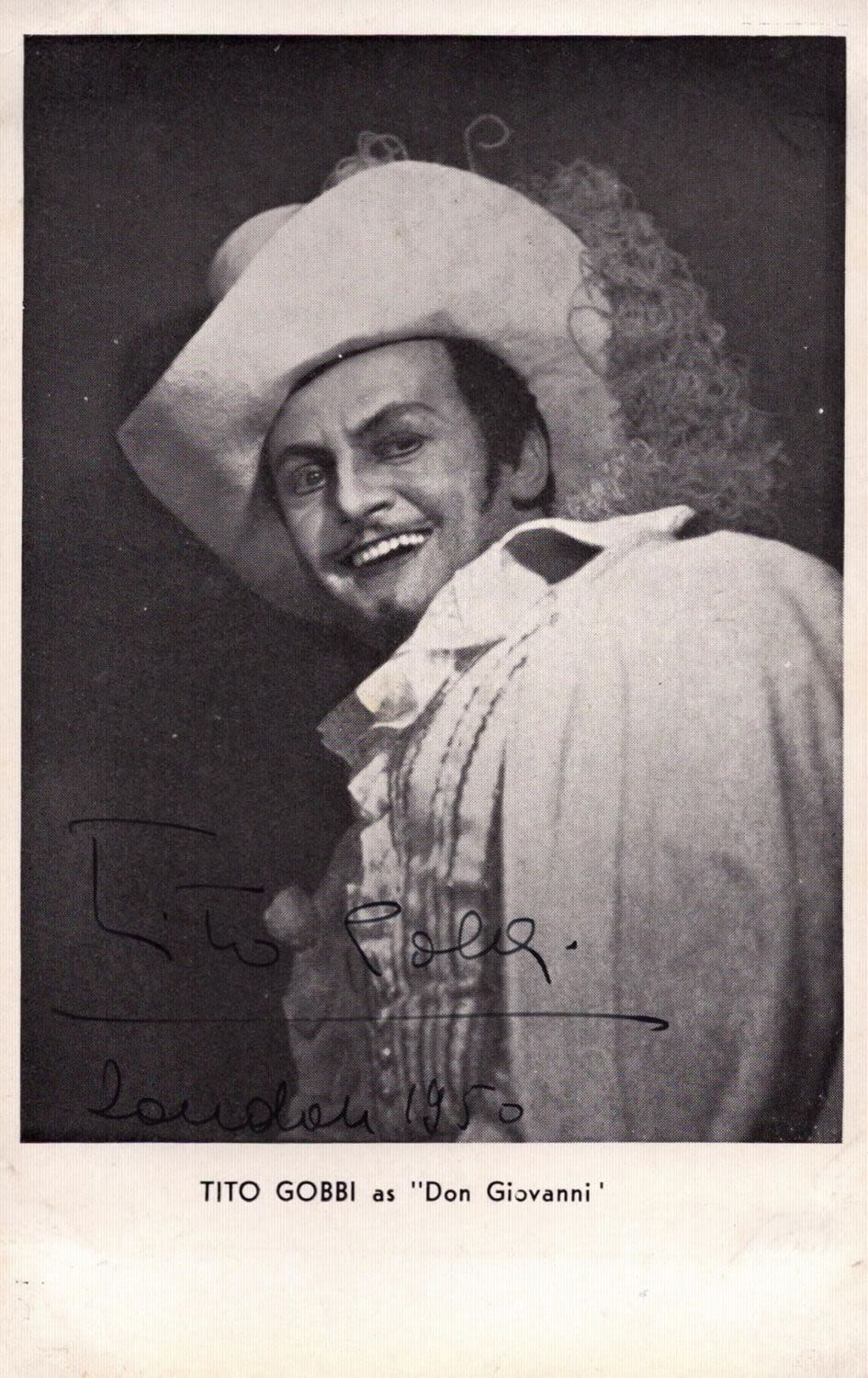 Lot 297: Tito Gobbi signed 6x4inch black and white photo....