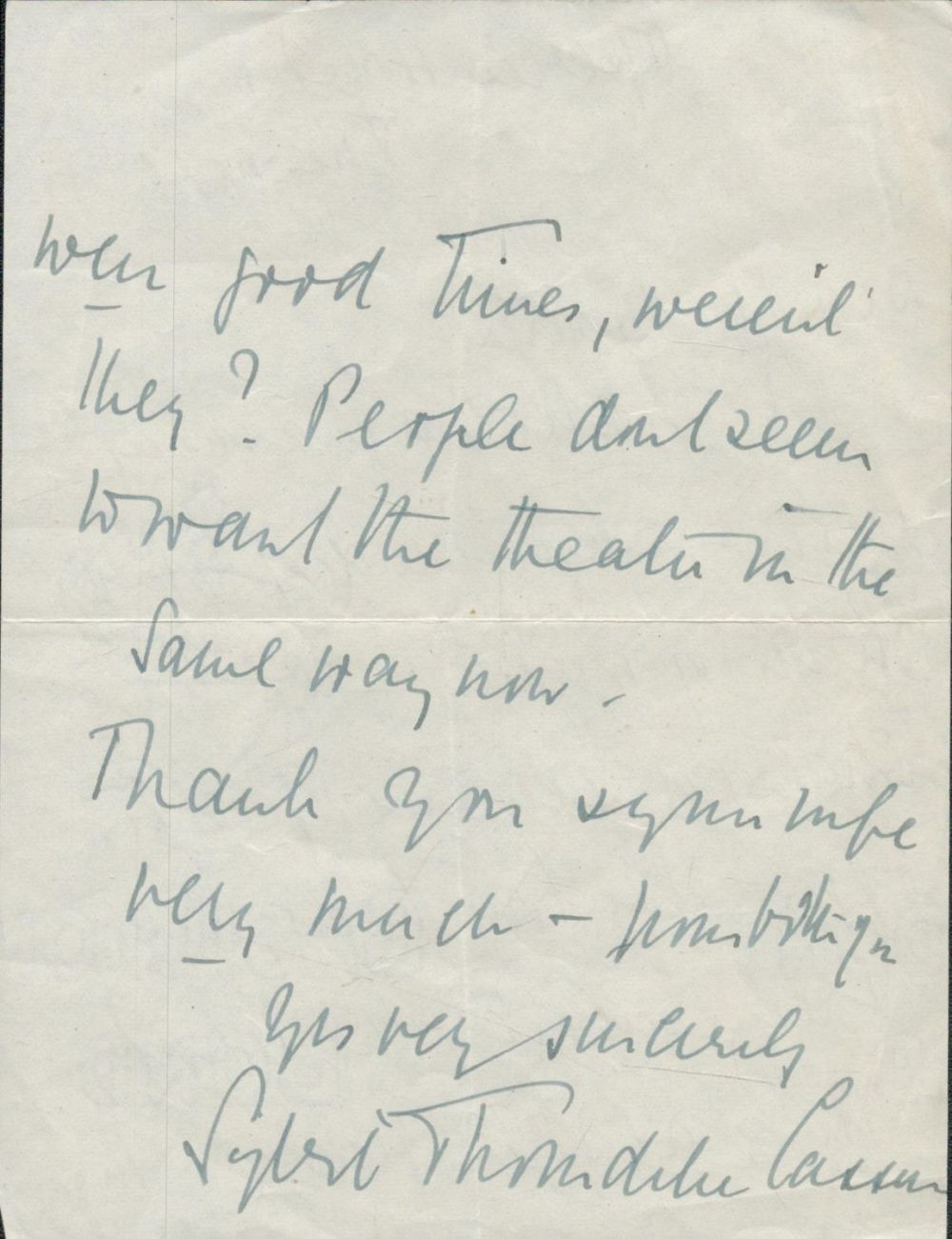 Lot 368: Dame Sybil Thorndike handwritten letter 1950 thanks for...