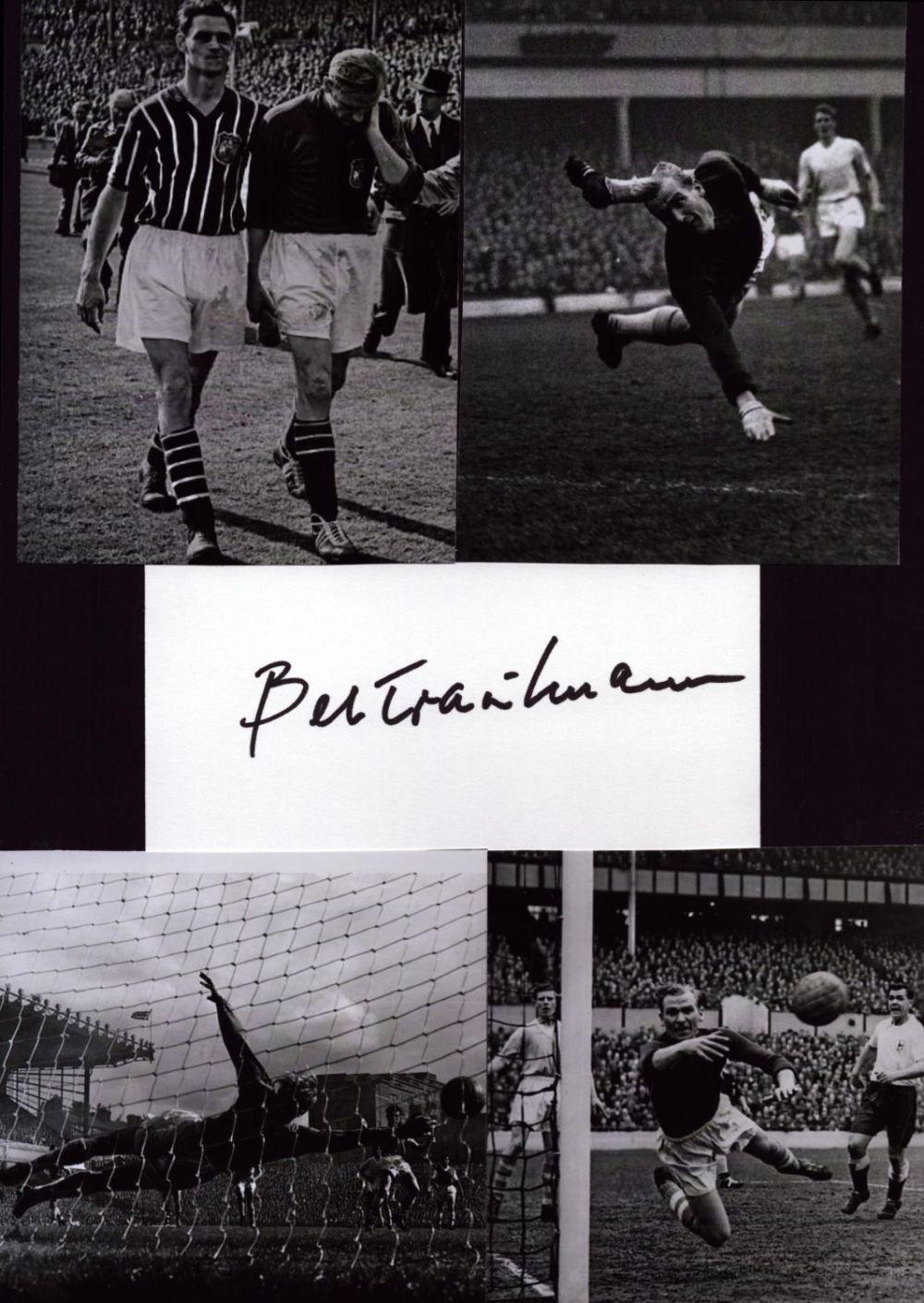 Lot 376: Football Bert Trautman 12x8 inch signature display includes...