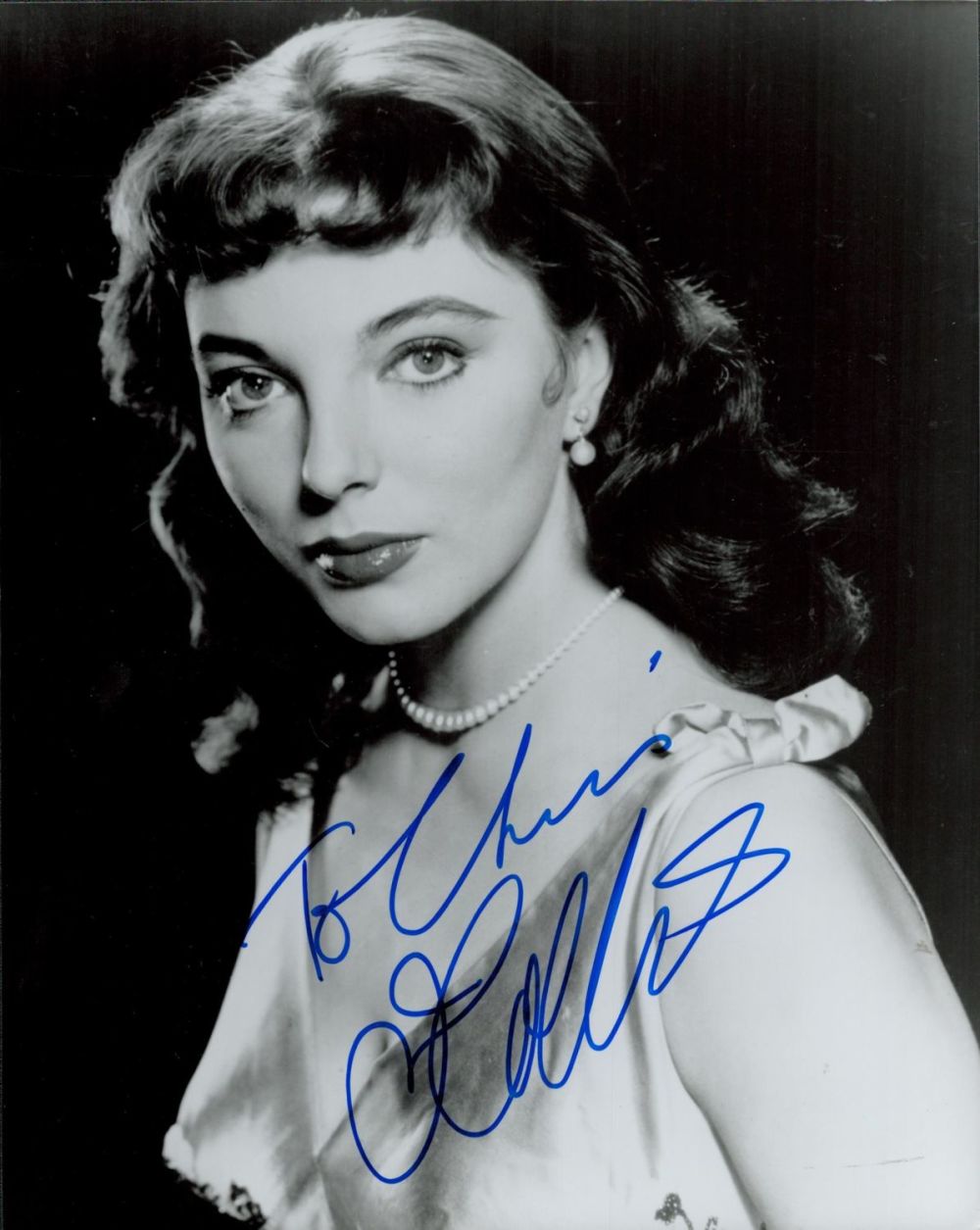 Lot 393: Joan Collins signed 10x8 inch black and white...