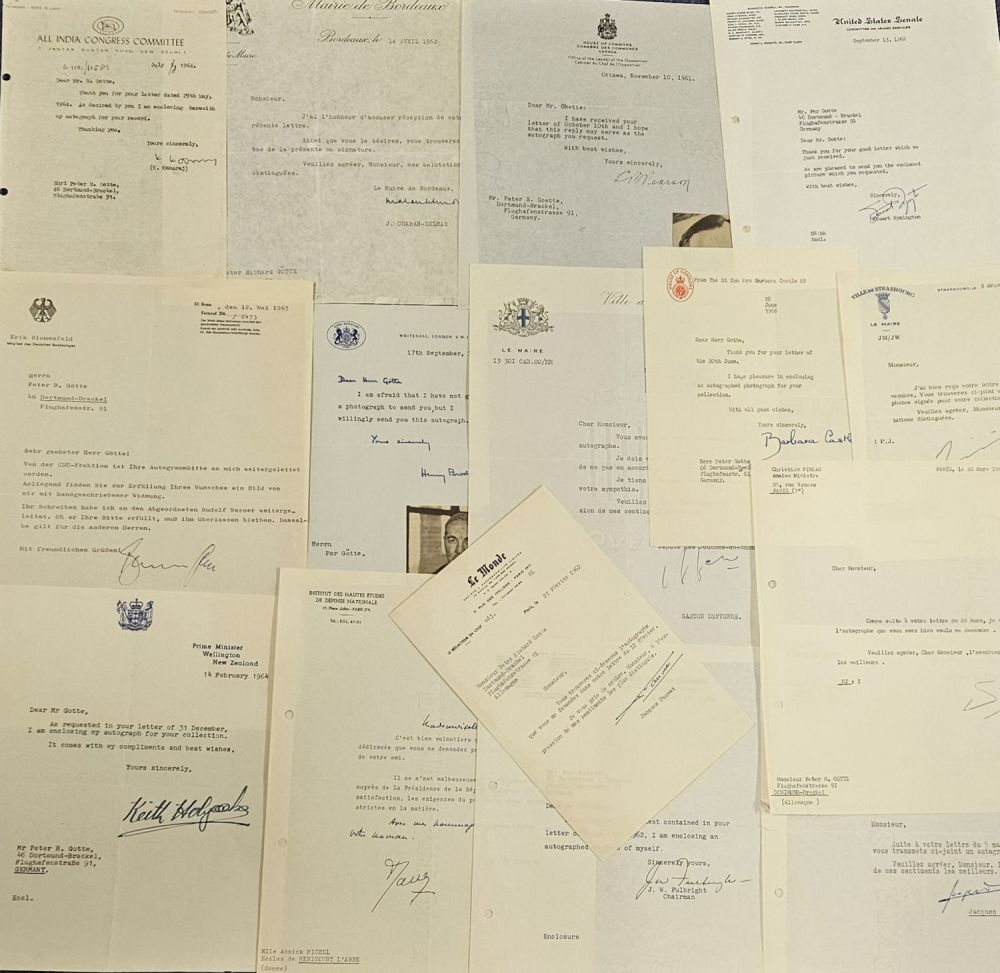 Lot 62: Politics collection includes 15 assorted TLS. Stuart Symington...