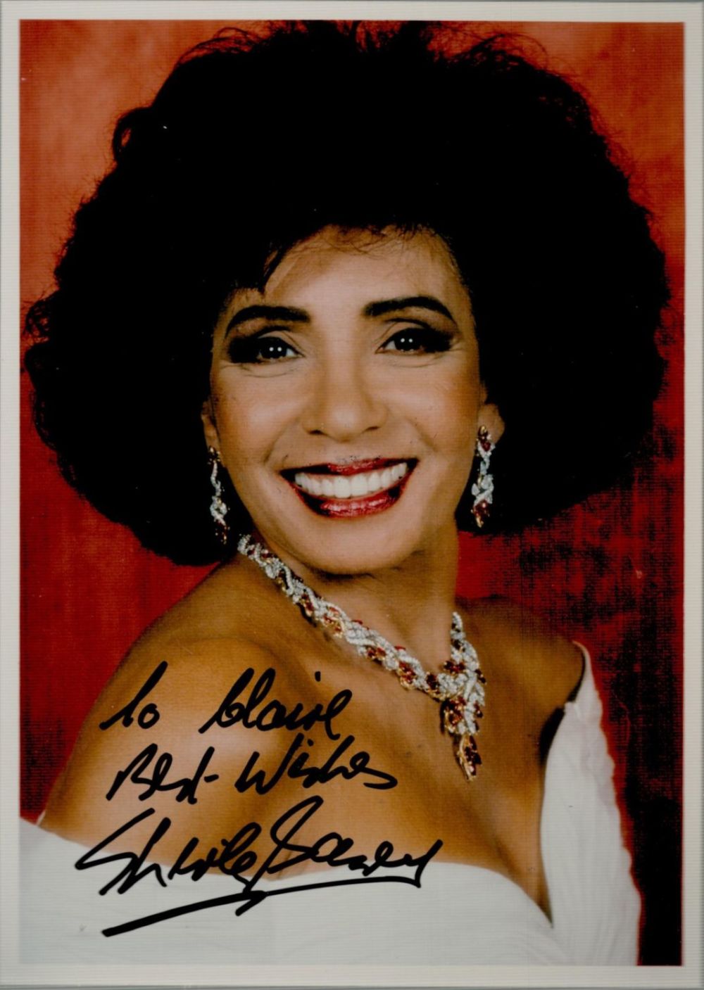 Lot 77: Shirley Bassey signed Colour Photo 7x5 Inch. Good...
