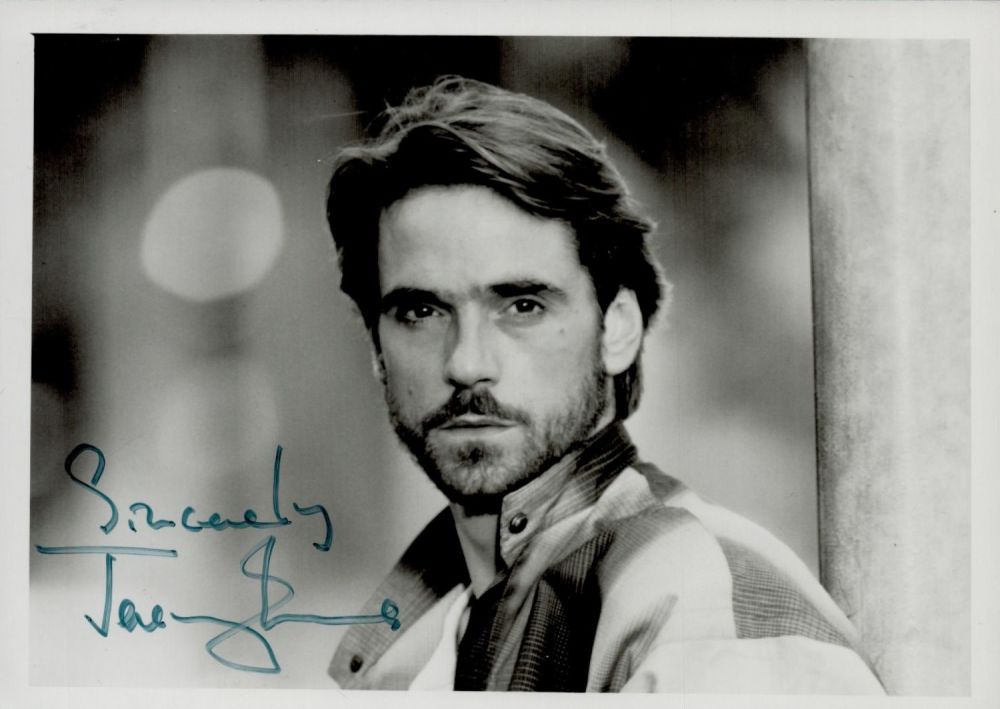 Lot 78: Jeremy Irons signed Black & White Photo 7x5...