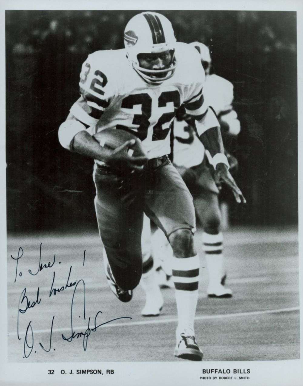 Lot 114: O.J Simpson signed Bufalo Bills 10x8 inch black...