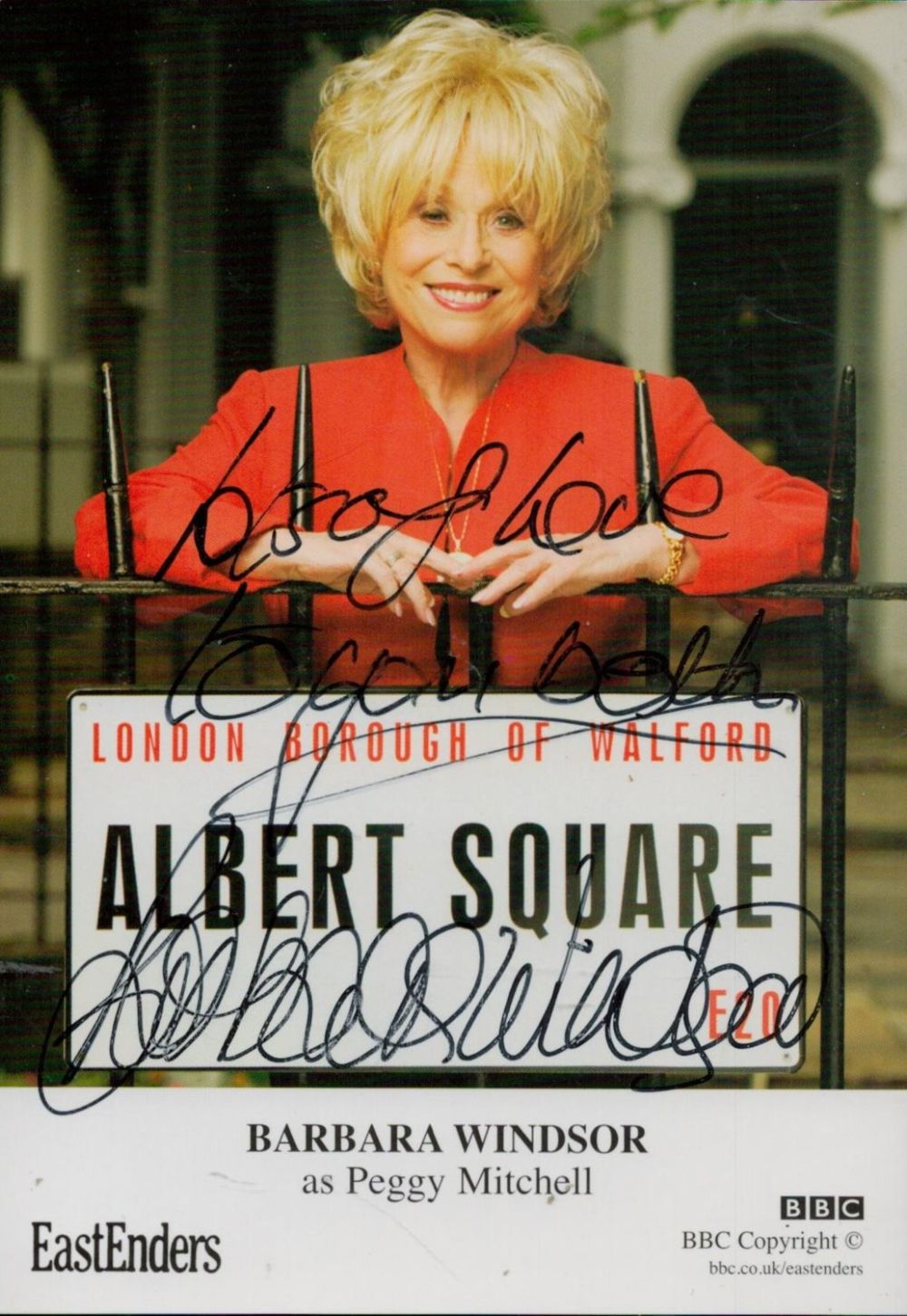 Lot 119: Barbara Windsor signed Eastenders 6x4 inch colour promo...