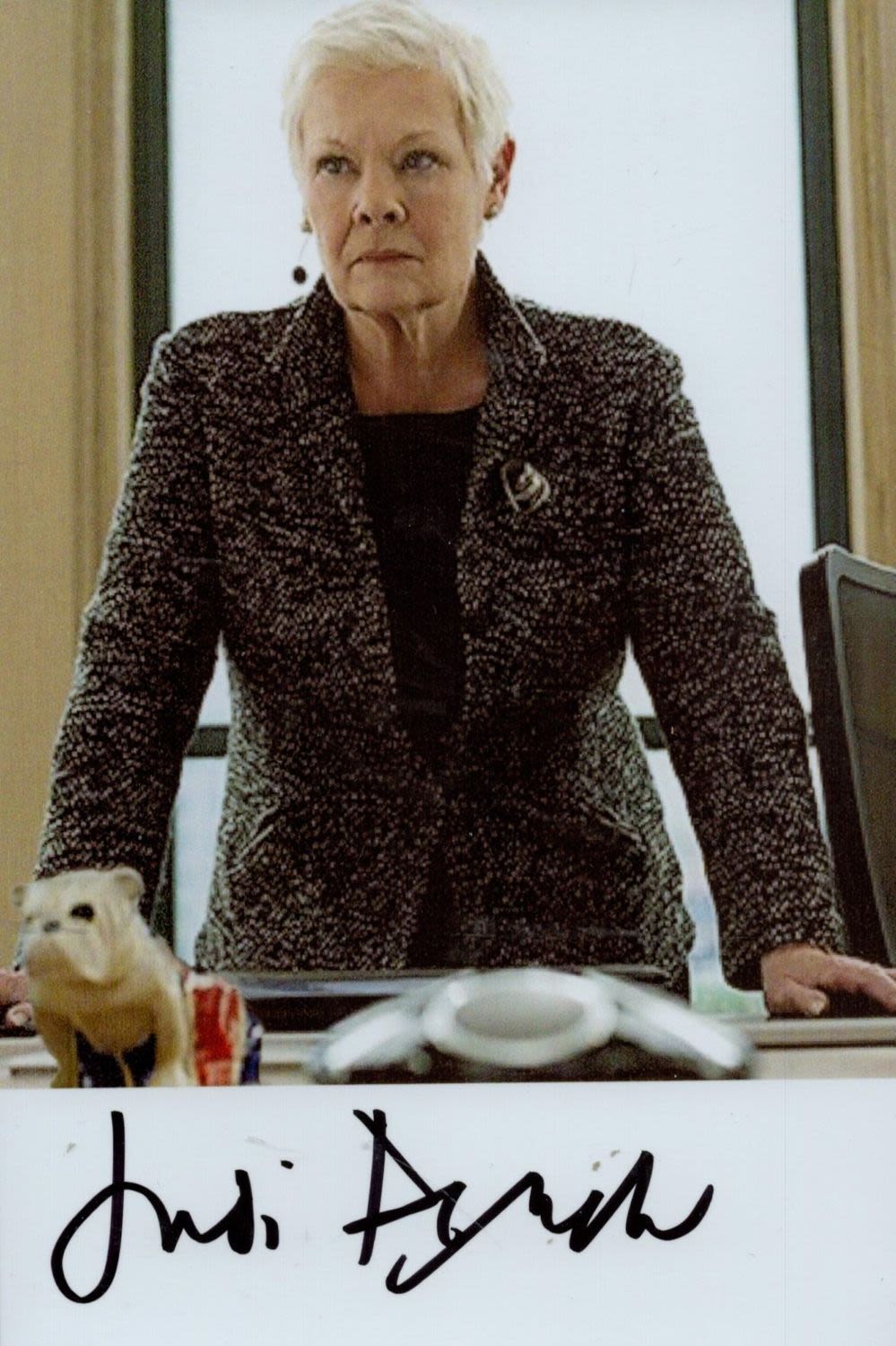 Lot 121: Judi Dench signed James Bond 6x4 inch colour...