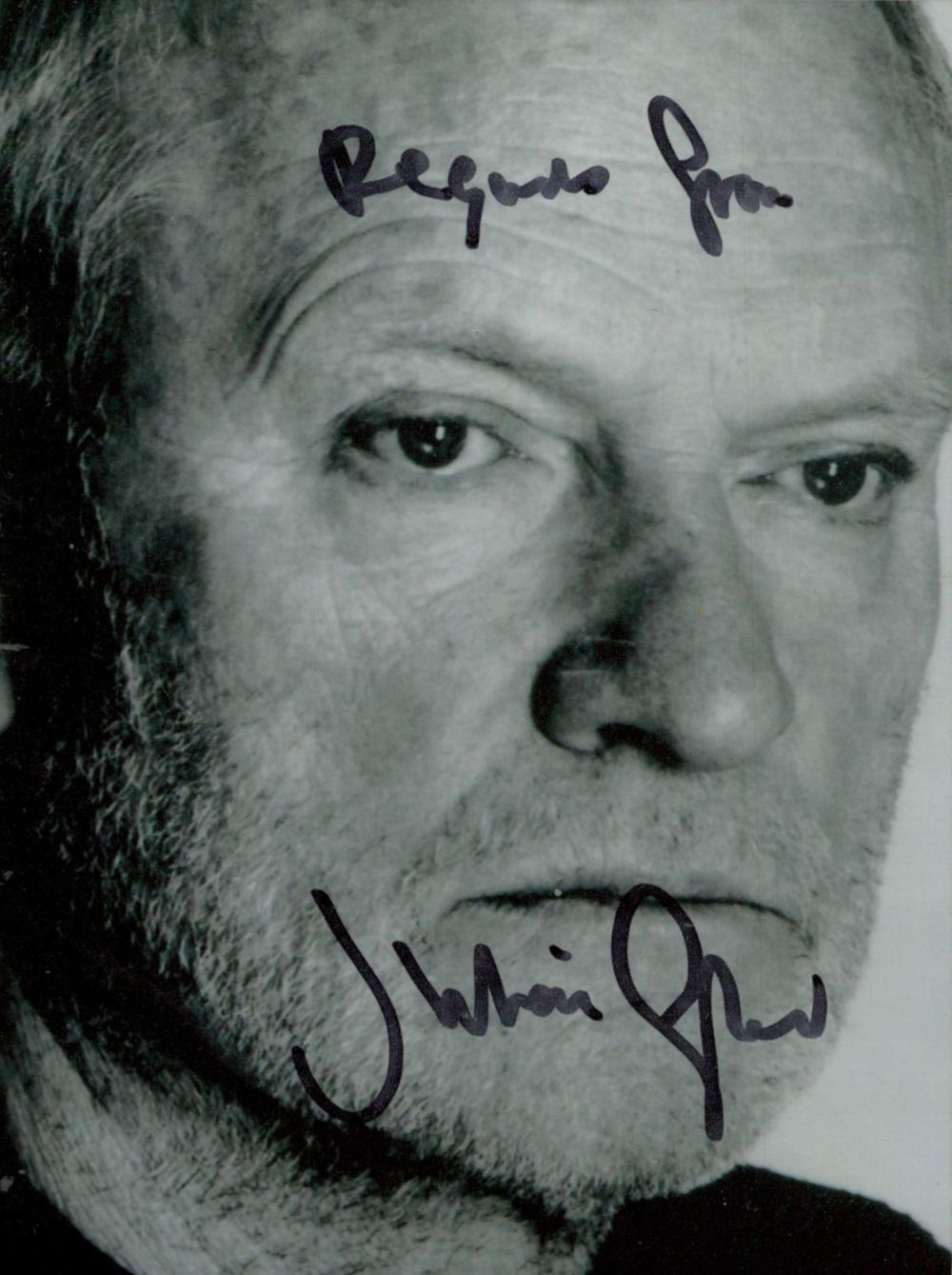 Lot 124: Julian Glover signed 6x4 inch black and white...
