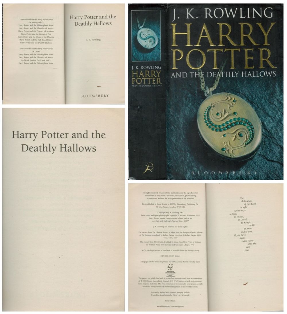 Lot 135: Harry Potter and the Deathly Hallows hard back...