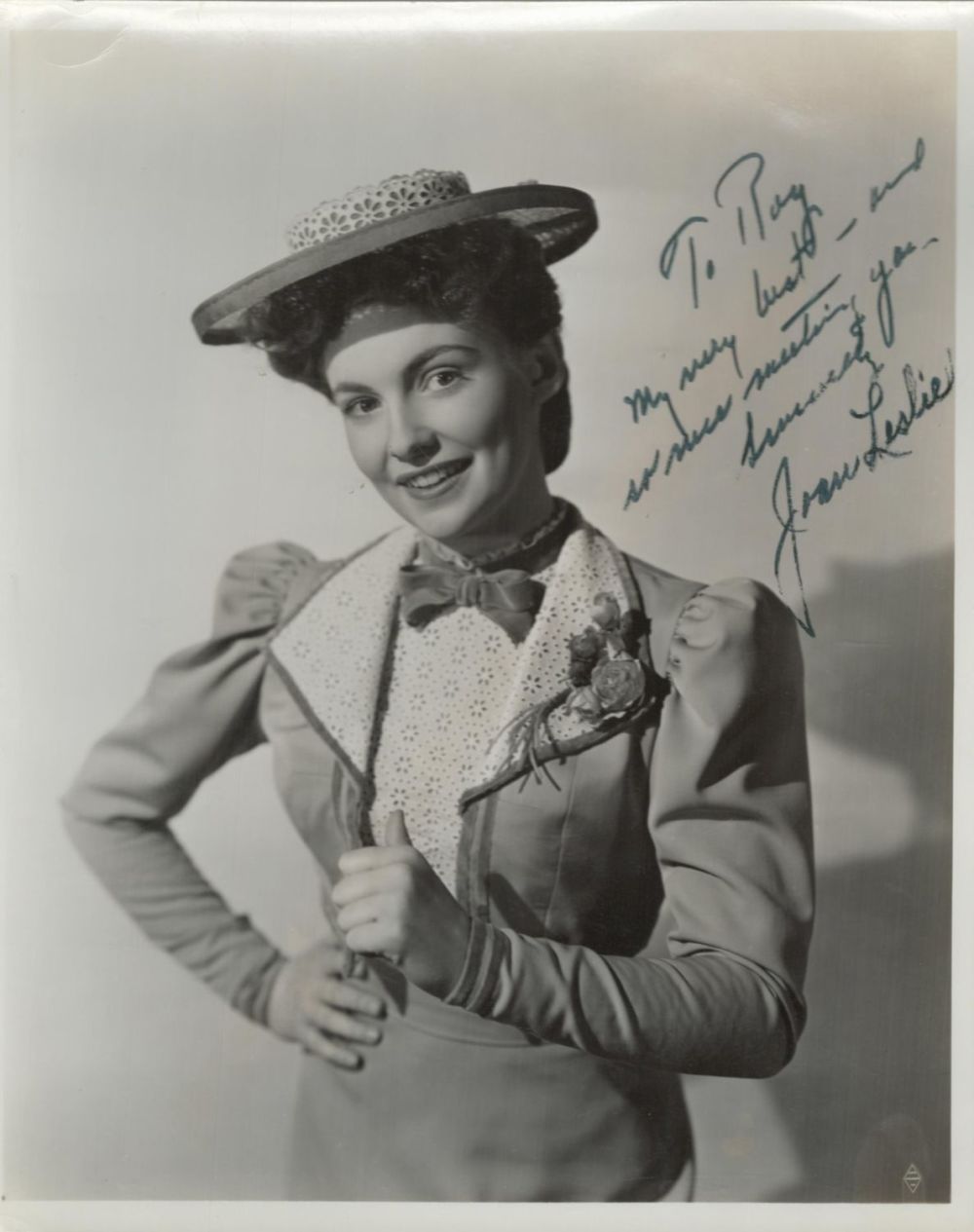 Lot 145: Joan Leslie signed 10x8 inch black and white...