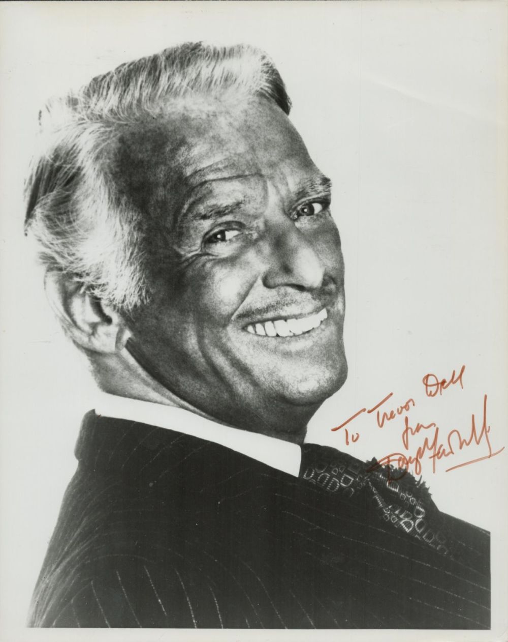 Lot 147: Douglas Fairbanks Jnr signed 10x8 inch black and...